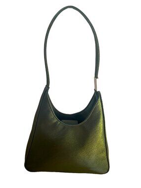 Y2K Fiorelli Dark Green Satin Mini Baguette Bag